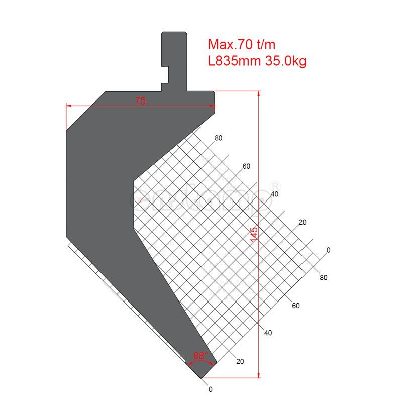 KP8841 88° H145mm Press brake tooling-Gooseneck top punch