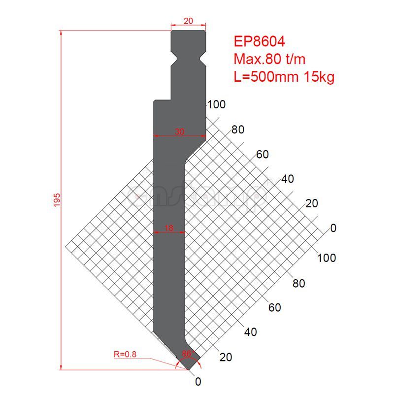 EP8604 Trumpf Style Press Brake Tooling-Punches/Upper Tools