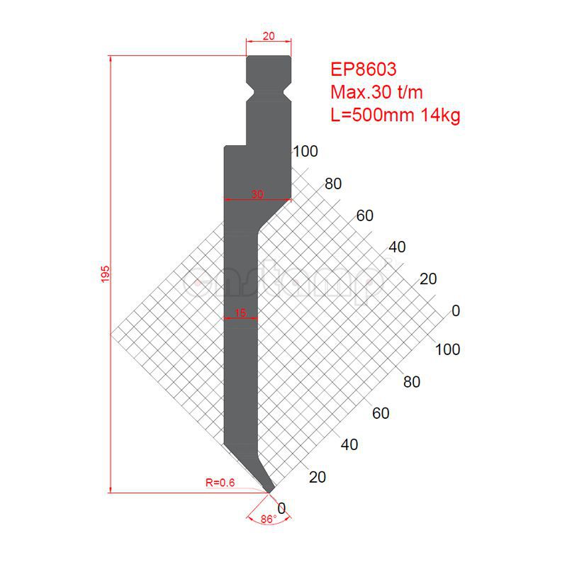 EP8603 Trumpf Style Press Brake Tooling-Punches/Upper Tools