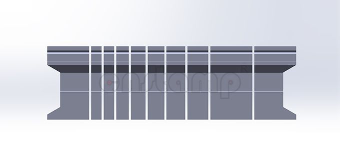 L550mm sectionalized In 10 pieces (100mm left horn+25+25+30+35+40+45+50+100+100mm right horn)
