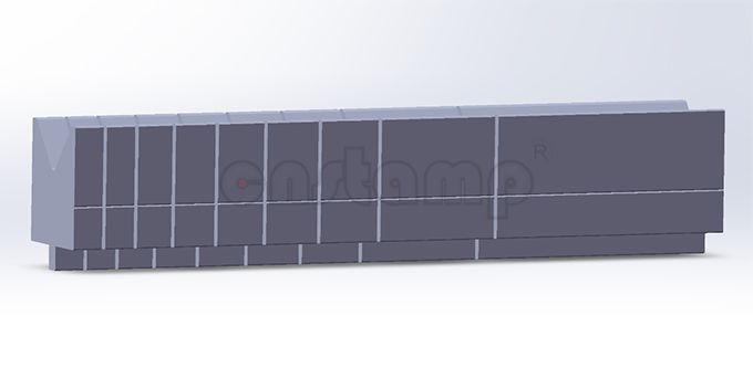 L550mm sectionalized In 10 pieces (25+25+30+35+40+45+50+100+200mm)