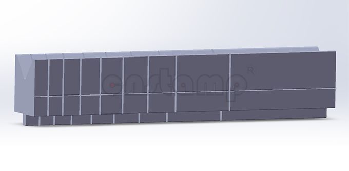 L550mm sectionalized In 10 pieces (25+25+30+35+40+45+50+100+200mm)