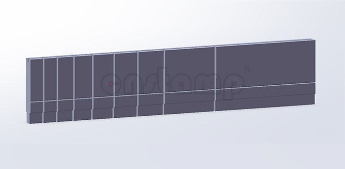 L550mm sectionalized In 10 pieces (25+25+30+35+40+45+50+100+200mm)