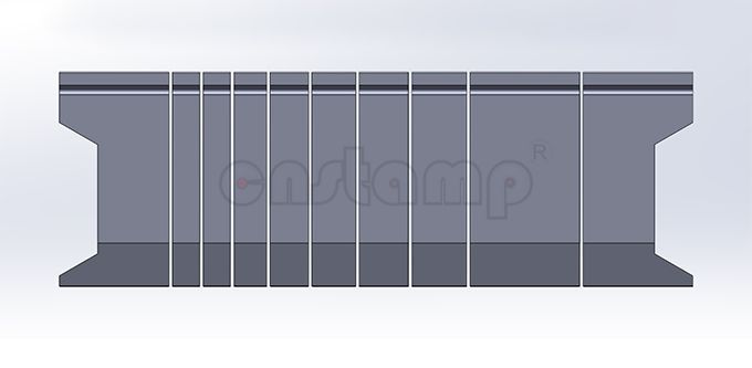 L550mm sectionalized In 10 pieces (100mm left horn+25+25+30+35+40+45+50+100+100mm right horn)