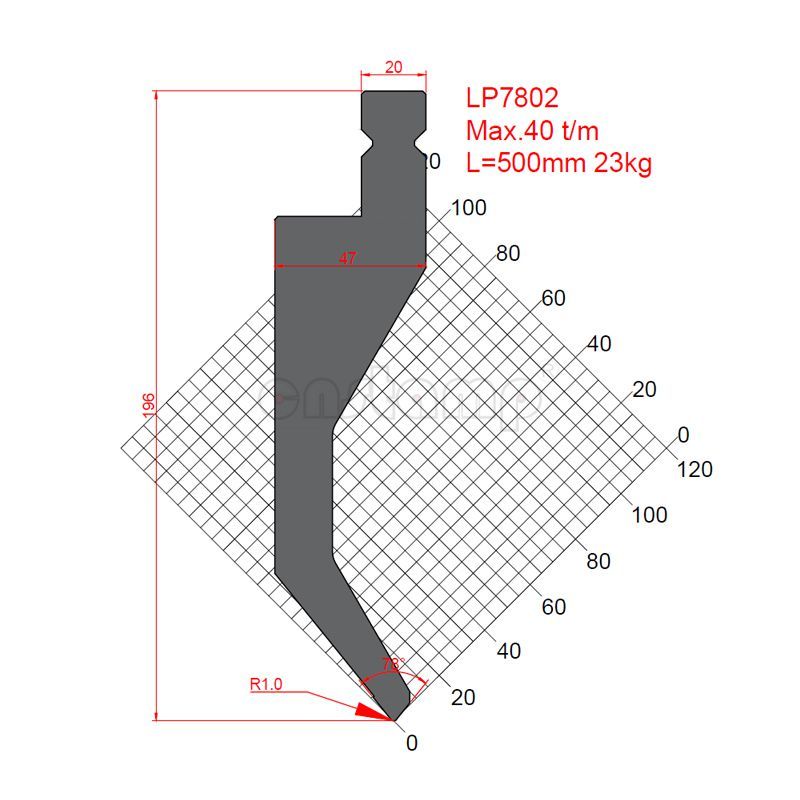 LP7802 LVD Style Press Brake Tooling-Punches/Upper Tools