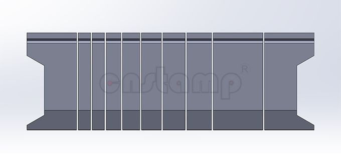 L550mm sectionalized In 10 pieces (100mm left horn+25+25+30+35+40+45+50+100+100mm right horn)