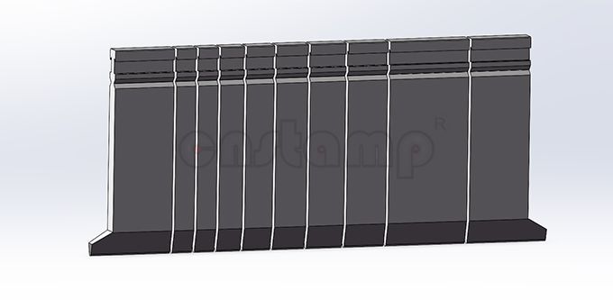 L550mm sectionalized In 10 pieces (100mm left horn+25+25+30+35+40+45+50+100+100mm right horn)