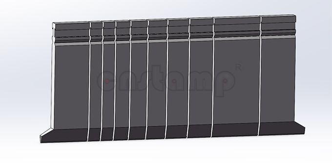 L550mm sectionalized In 10 pieces (100mm left horn+25+25+30+35+40+45+50+100+100mm right horn)