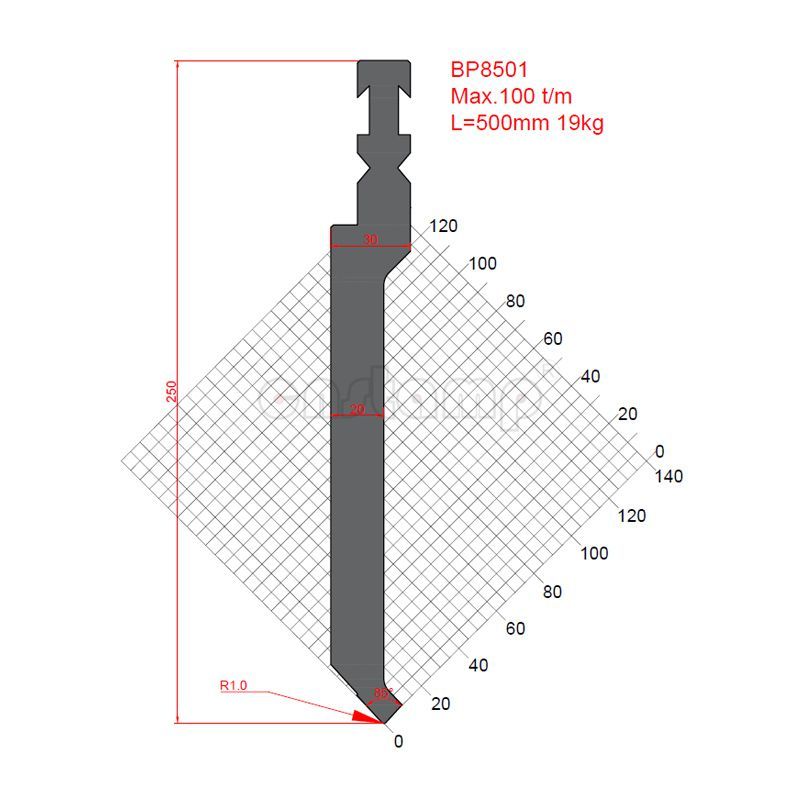 BP8501 Bystronic Style Press Brake Tooling-Punches/Upper Tools