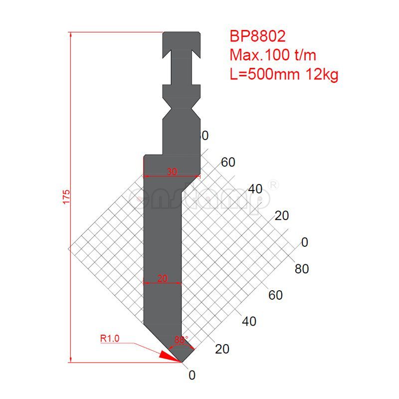 BP8802 Bystronic Style Press Brake Tooling-Punches/Upper Tools