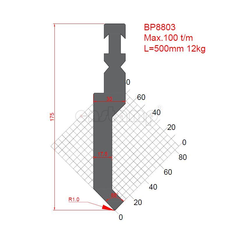 BP8803 Bystronic Style Press Brake Tooling-Punches/Upper Tools