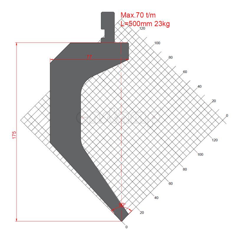 KP90S4 90° H175mm Press brake tooling-Upper punch