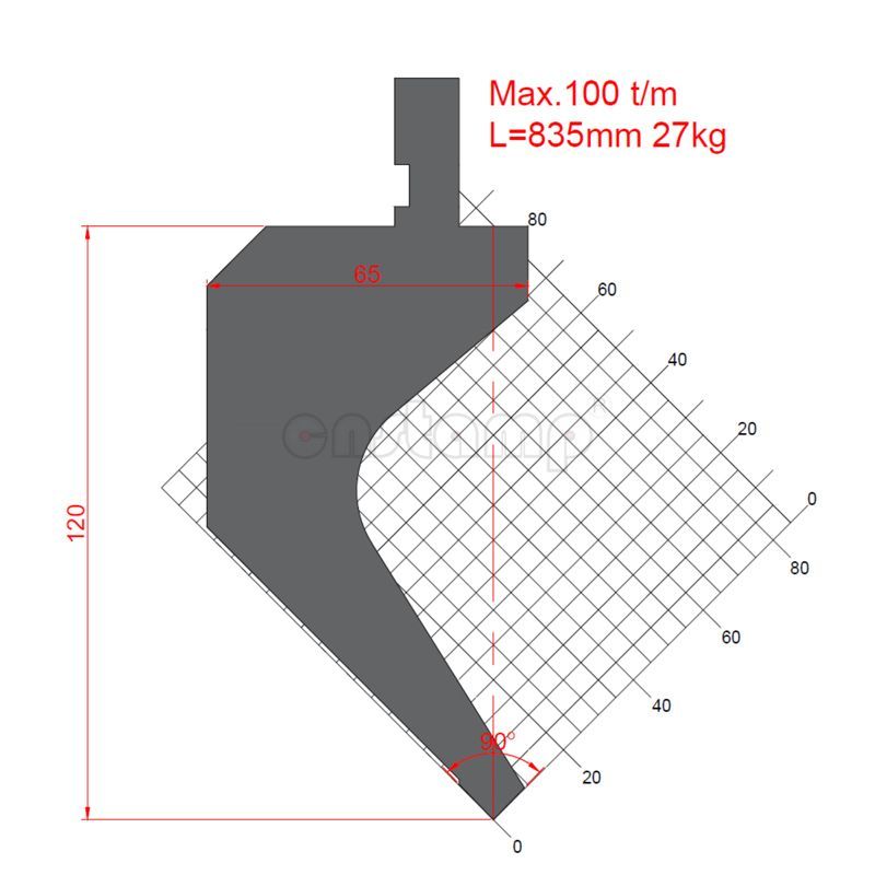 KP90S9 90° H120mm Press brake tooling-Punch