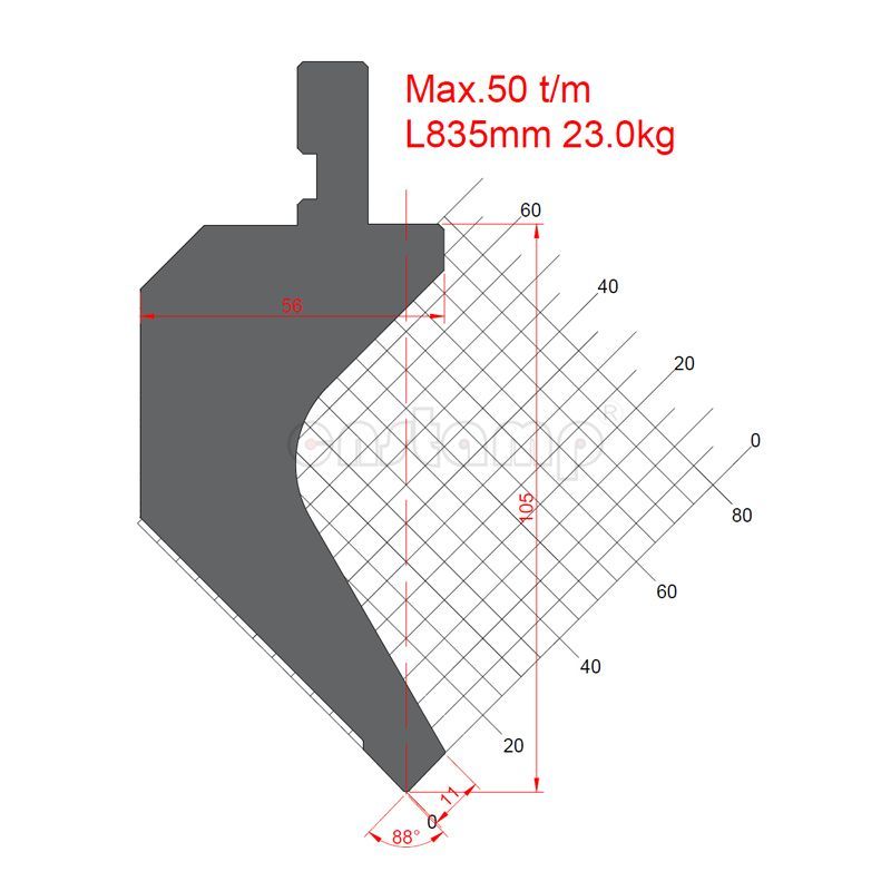 KP8825 88° H105mm Press brake tools-Top punch