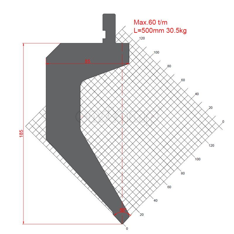 KP8849 88° H185mm Press brake tooling-Top punch