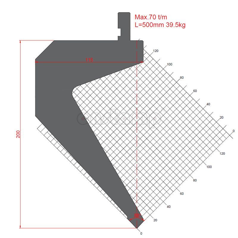 KP8853 88° H200mm Press brake tool-Top punch