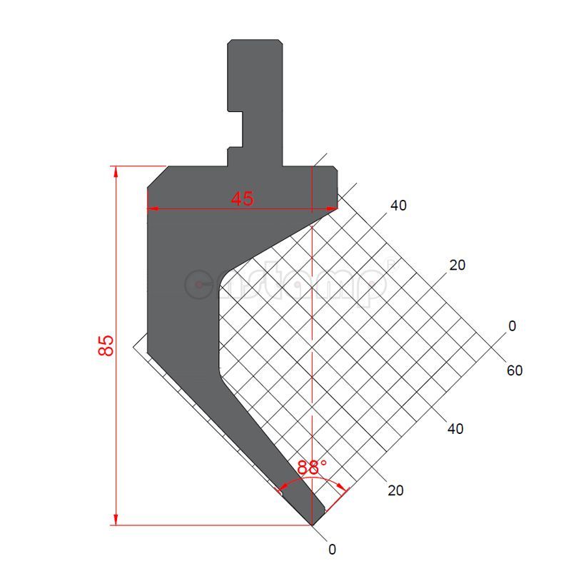 KP8857 88° H85mm Press brake tools-Top punch