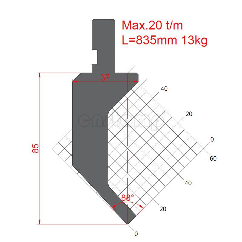 KP8861 88° H85mm Press brake punches-Upper tools