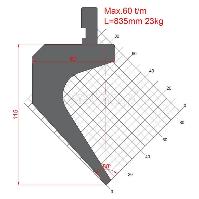 KP8898 88° H115mm Amada type press brake top punch