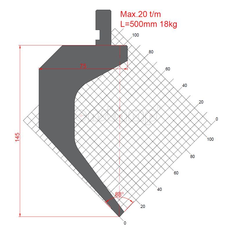 KP88S1 88° H145mm Press brake punches-upper tools