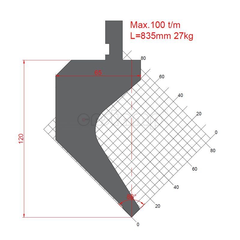 KP88S9 88° H120mm Amada Style Press Brake Tooling-Punches