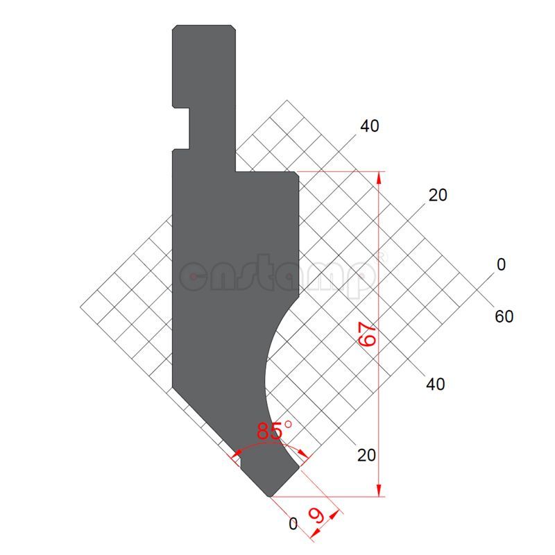 KP8501 85° H67mm Amada Style Press Brake Tooling-Top punch