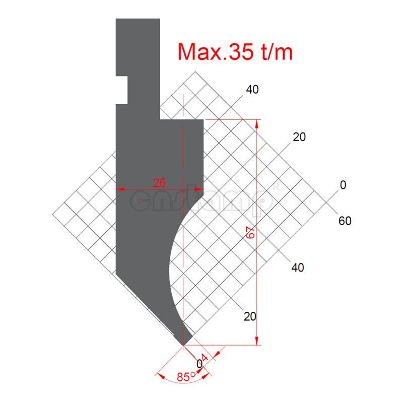 KP8505 85° H67mm Press Brake Tooling-Punches/Upper Tools