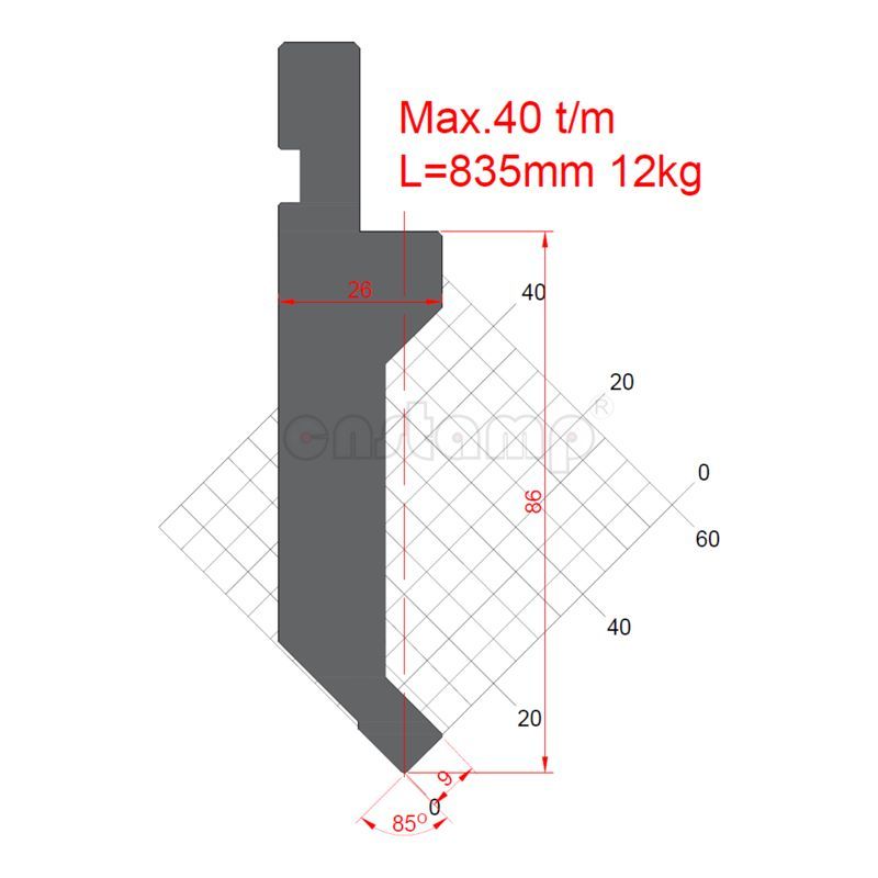 KP8509 85° H86mm Press brake punches-Upper tools