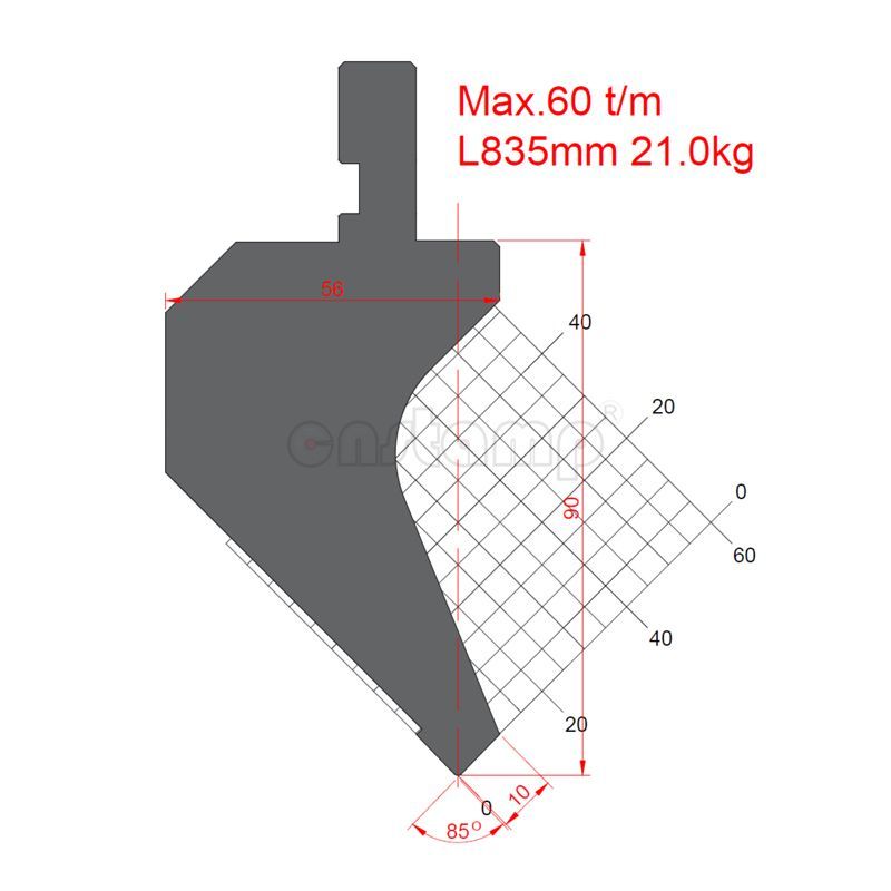 KP8517 85° H90mm Amada Style gooseneck Press Brake Punches