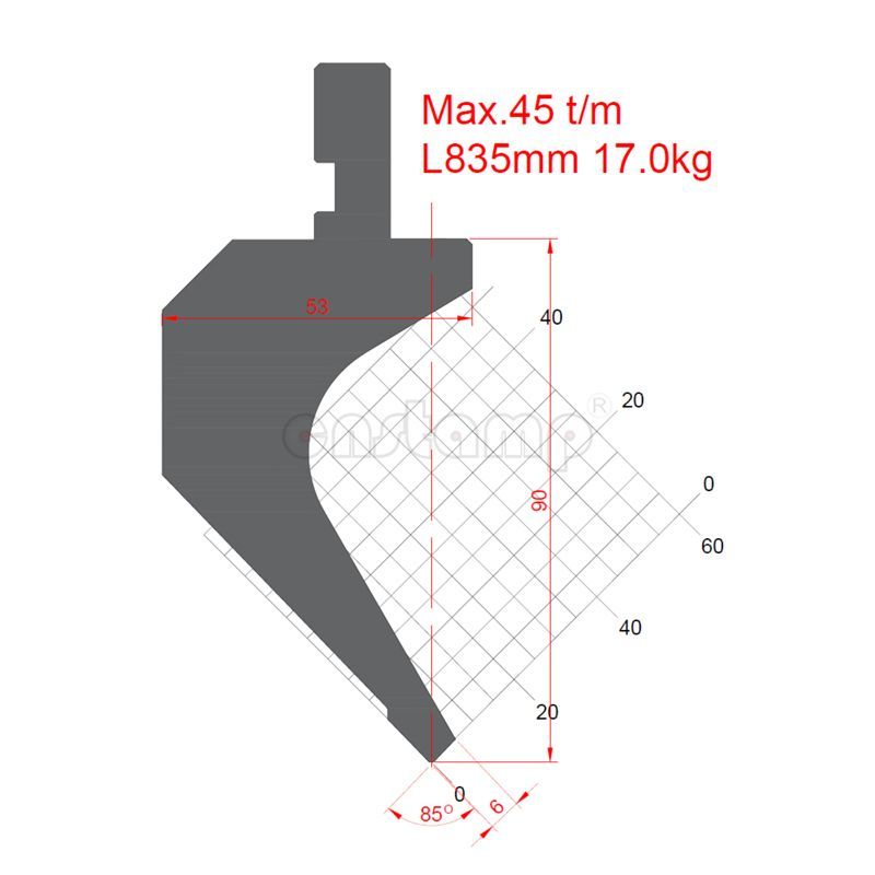 KP8521 85° H90mm Amada type Press Brake Tooling-Punches