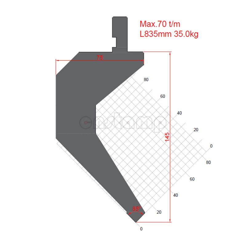 KP8541 85° H145mm Amada Style Press Brake Tooling-Punch