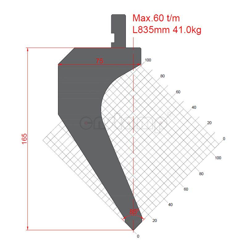 KP8545 85° H165mm Amada Style Press Brake Tooling-Punches/Upper Tools