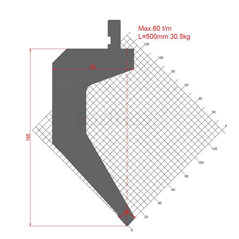 KP8549 85° H185mm Amada Style Press Brake Punches