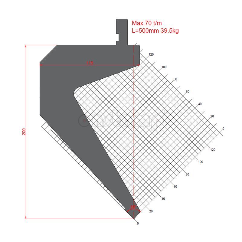 KP8553 85° H200mm Amada Style Press Brake Tooling-Top punch