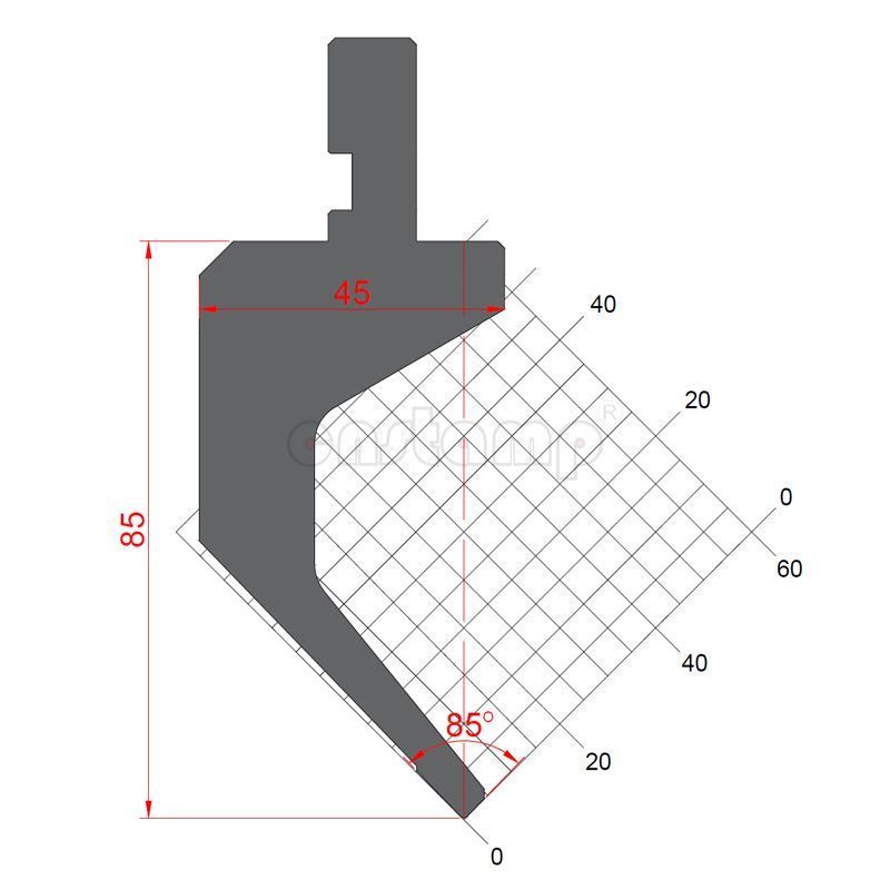 KP8557 85° H85mm Amada Style Press Brake Tooling-Top punch