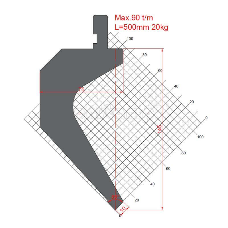 KP8585 85° H145mm Amada Style Press Brake Tooling-Punches