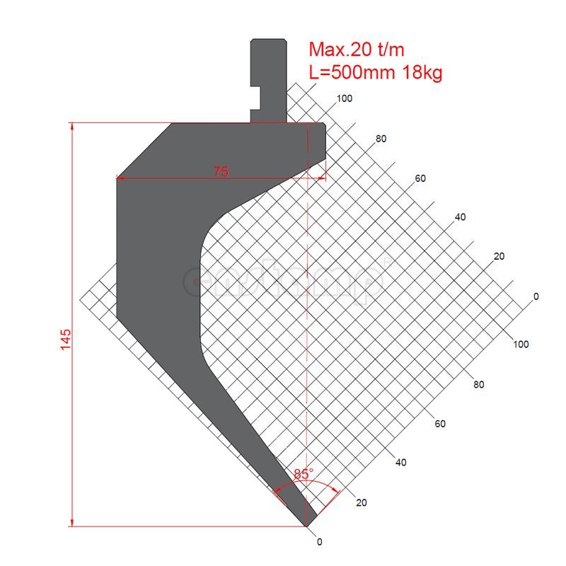 KP85S1 85° H145mm Amada Style Press Brake Tooling-Punches