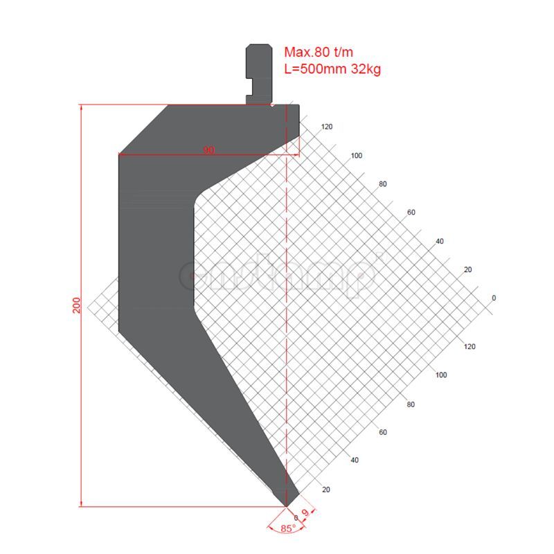 KP85S7 85° H200mm Amada Style Press Brake Punches/Upper Tools