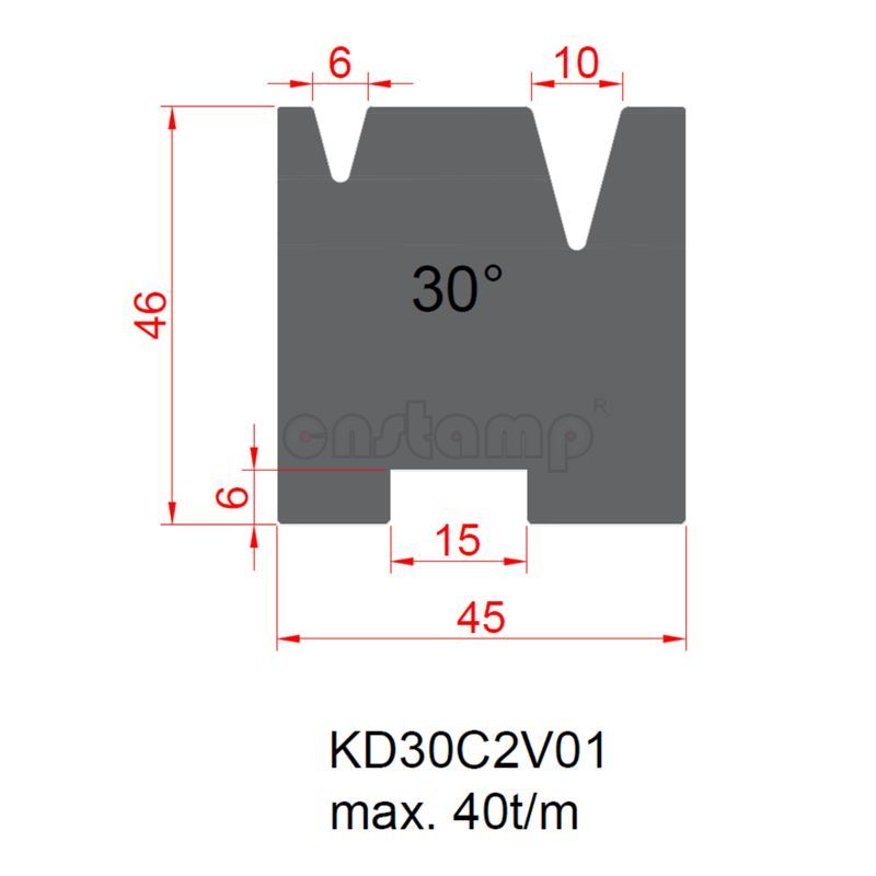 KD30C2V01 Amada Style Press Brake Tooling-2V-Dies/Lower Tools