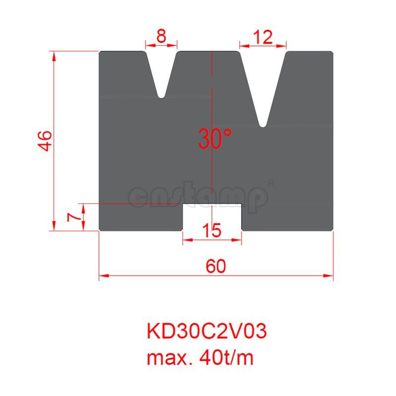 KD30C2V03 Amada Style Press Brake Tooling-2V-Dies/Lower Tools
