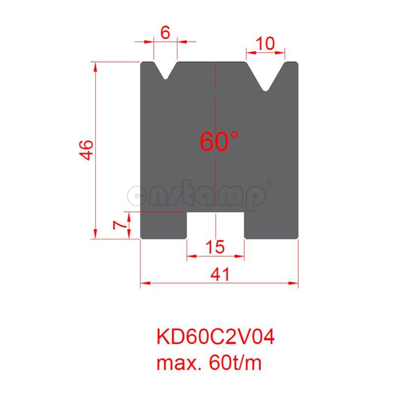 KD60C2V04 Amada Style Press Brake Tooling-2V-Dies/Lower Tools