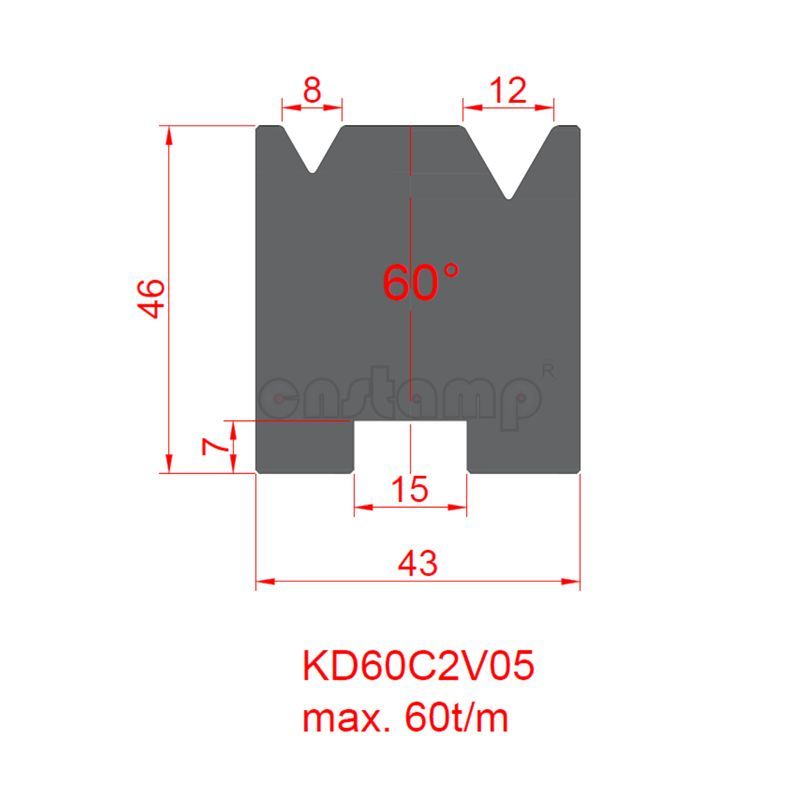 KD60C2V05 Amada Style Press Brake Tooling-2V-Dies/Lower Tools