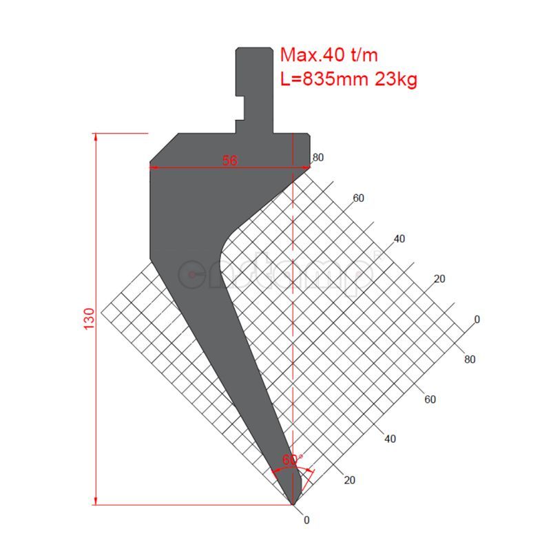 KP6023 60° H130mm Amada type Press Brake Punches Max. 40t/m