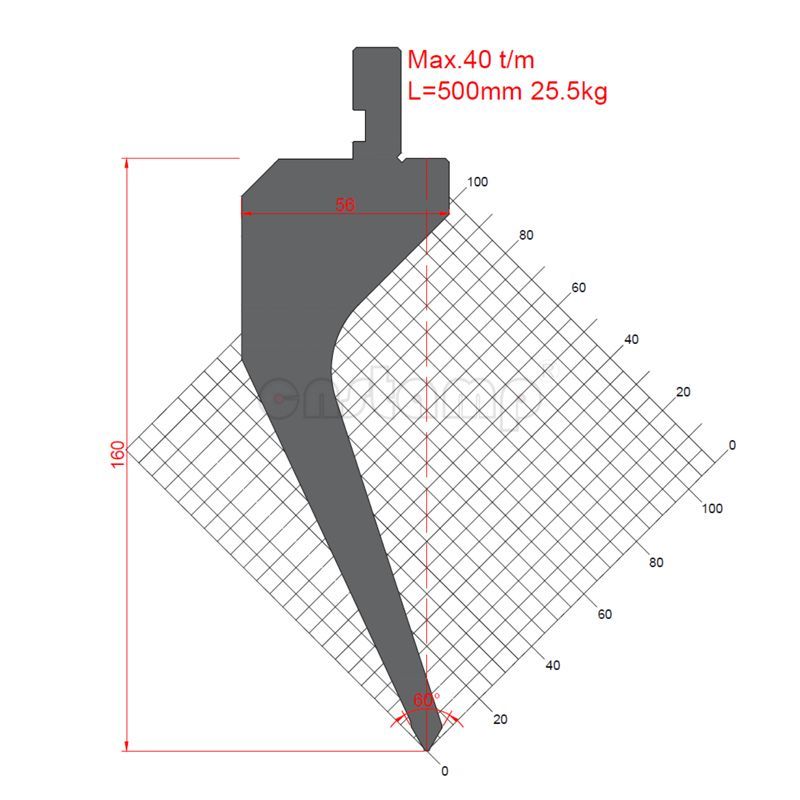 KP6029 60° H160mm Amada Style Press Brake Tool-Top Punch