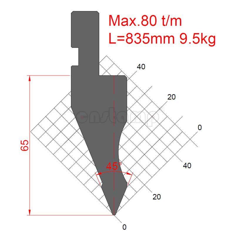 KP4501 45° H65mm Amada System Press Brake Tooling-Punches/Upper Tools