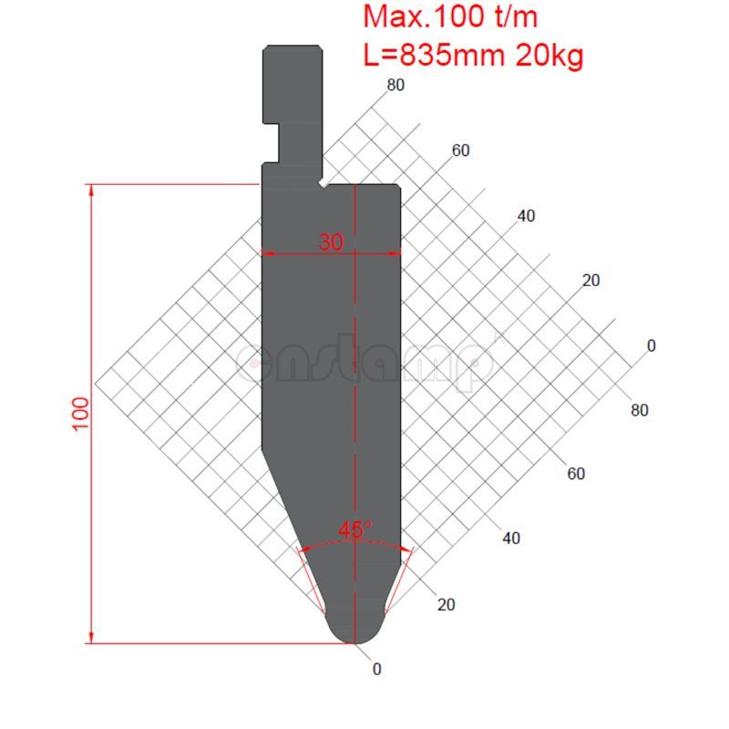 KP4505 45° H100mm Amada System Press Brake Tooling-Punches