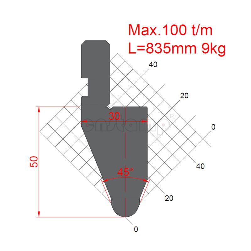 KP4509 45° H50mm Amada System Press Brake Tooling-Punches