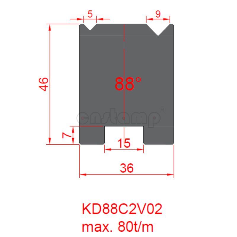 KD88C2V02 Amada Style Press Brake Tooling-2V-Dies/Lower Tools