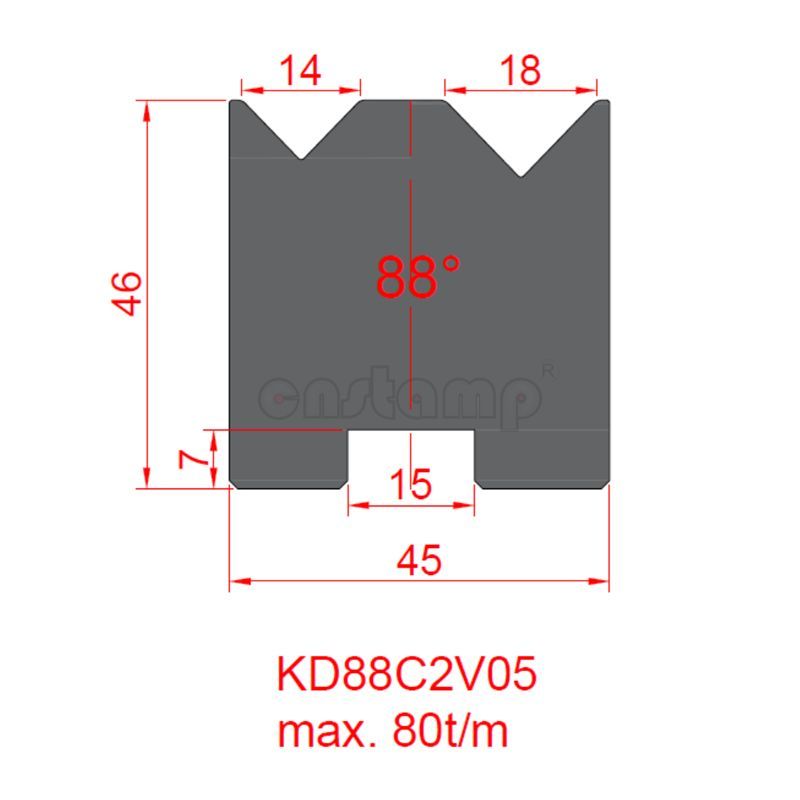 KD88C2V05 Amada Style Press Brake Tooling-2V-Dies/Lower Tools