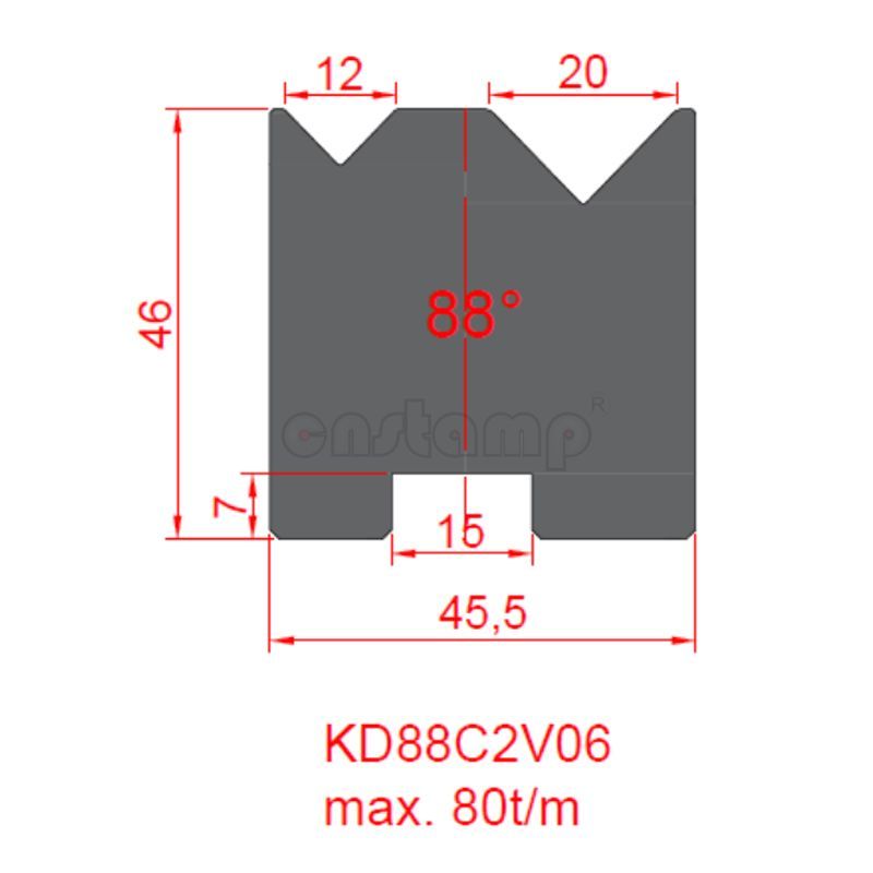 KD88C2V06 Amada Style Press Brake Tooling-2V-Dies/Lower Tools